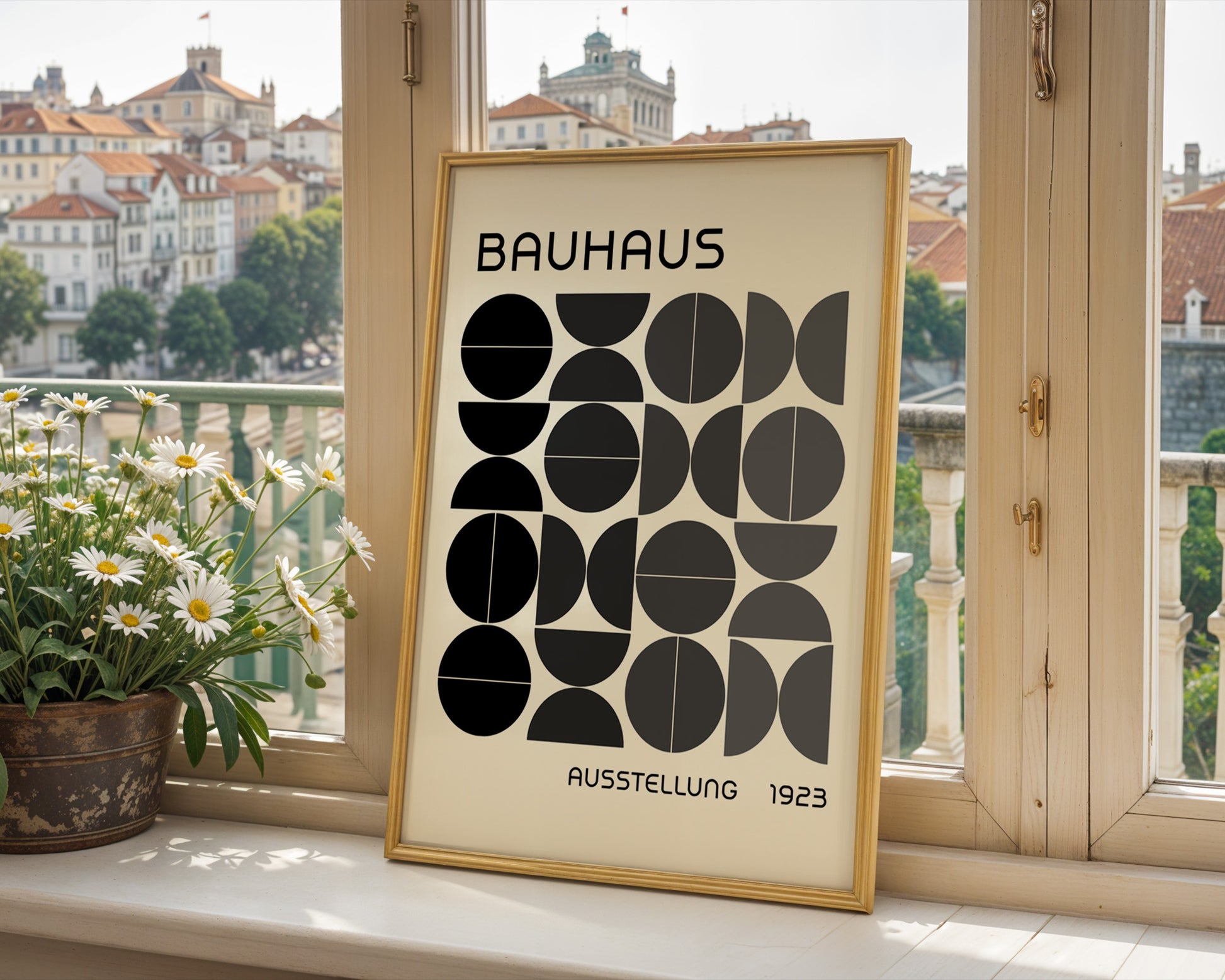 Bauhaus Black Semi Circles Poster A16 - GroovyGrove