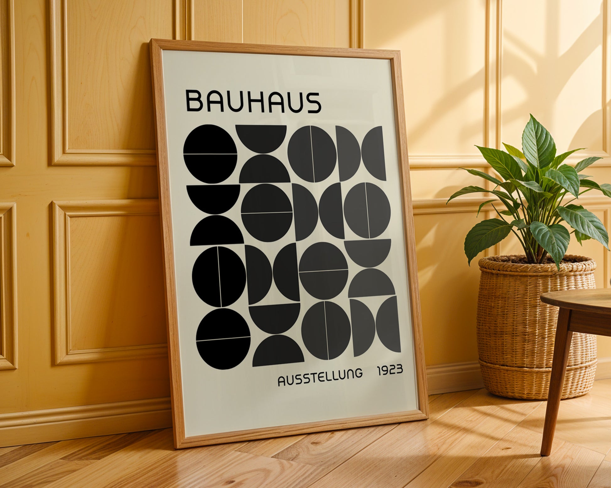 Bauhaus Black Semi Circles Poster A16 - GroovyGrove