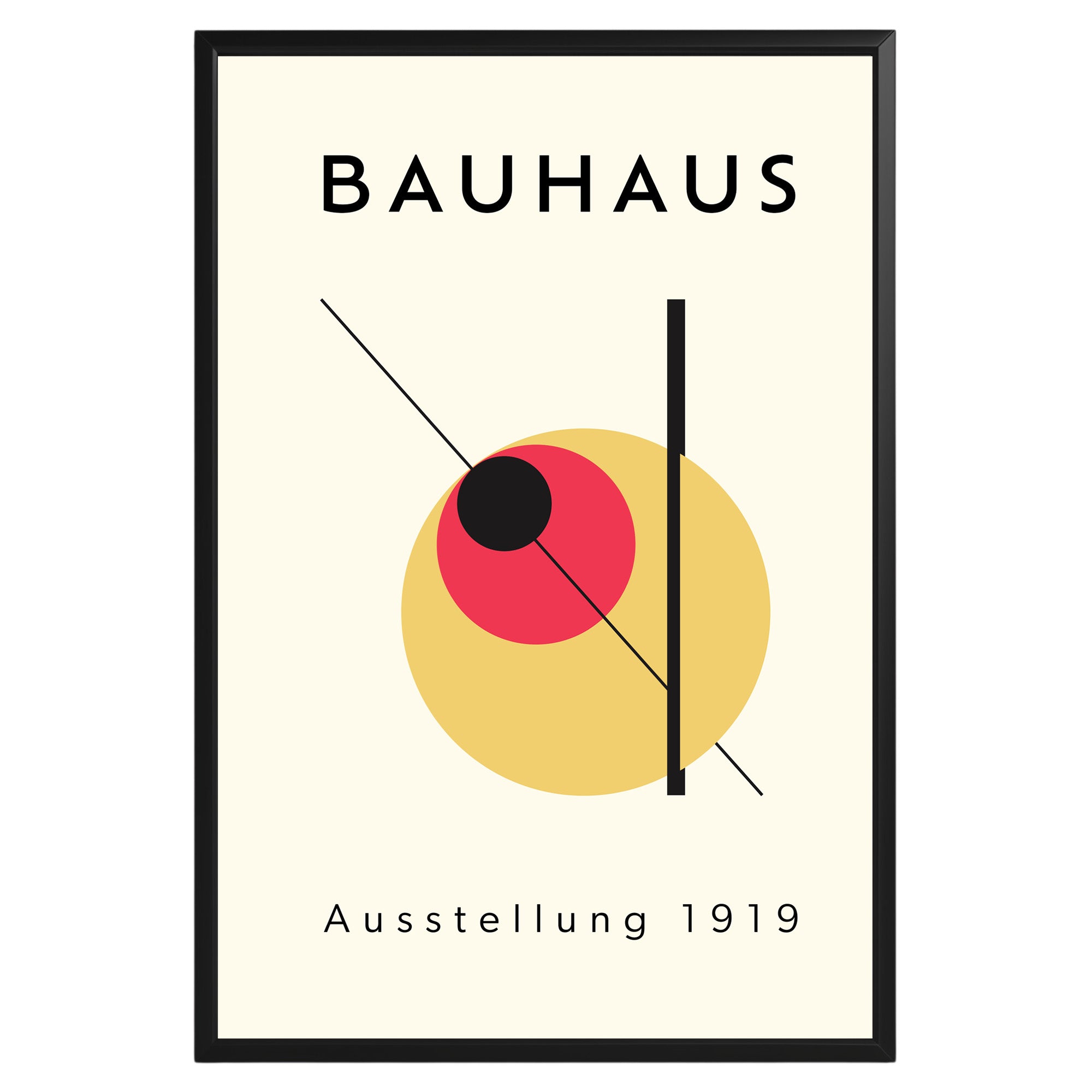 Bauhaus Black Red Geometric Poster A17 - GroovyGrove