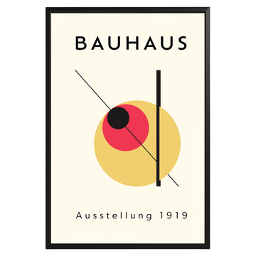 Bauhaus Black Red Geometric Poster A17 - GroovyGrove