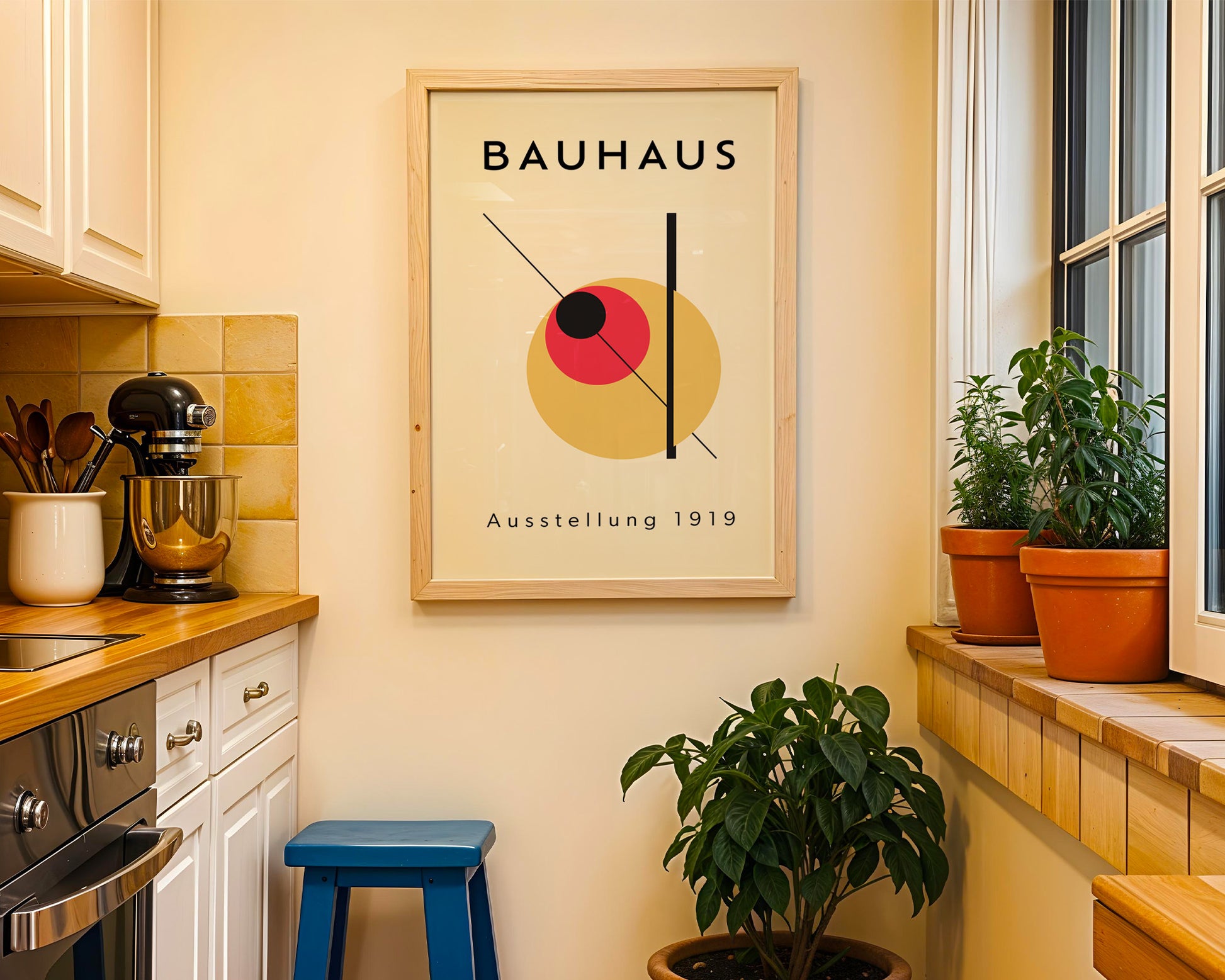 Bauhaus Black Red Geometric Poster A17 - GroovyGrove