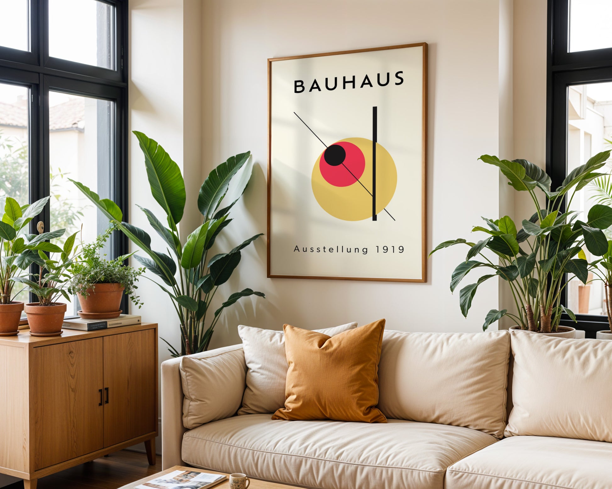 Bauhaus Black Red Geometric Poster A17 - GroovyGrove