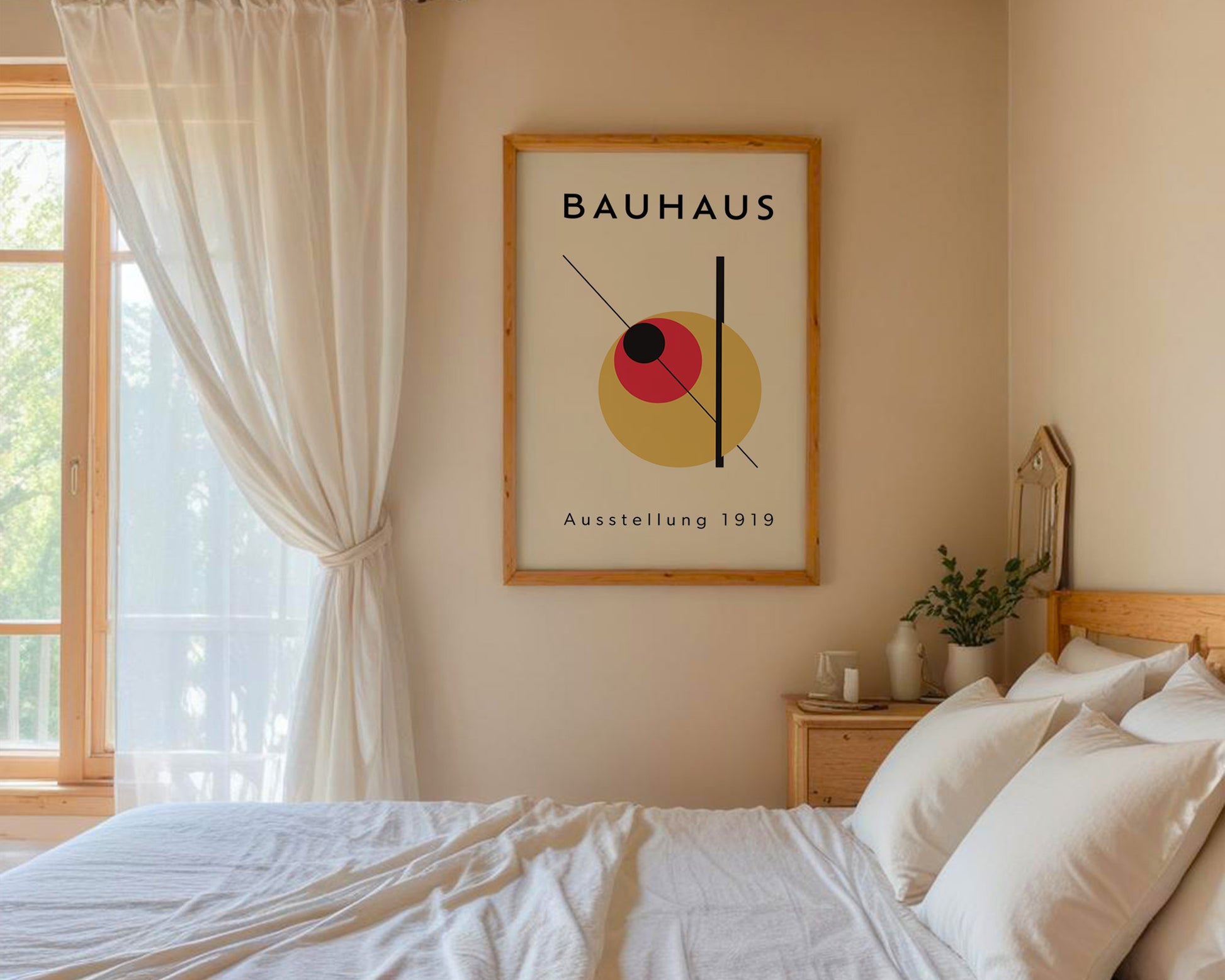 Bauhaus Black Red Geometric Poster A17 - GroovyGrove