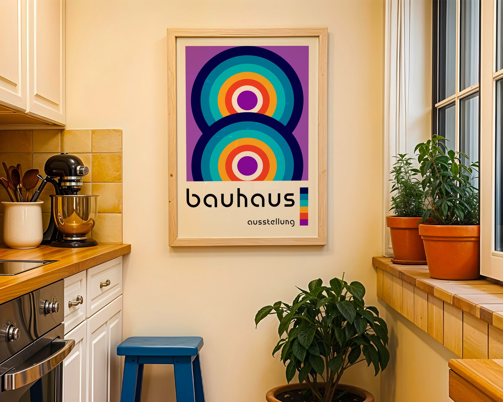 Bauhaus Colorful Circles Poster A21 - GroovyGrove