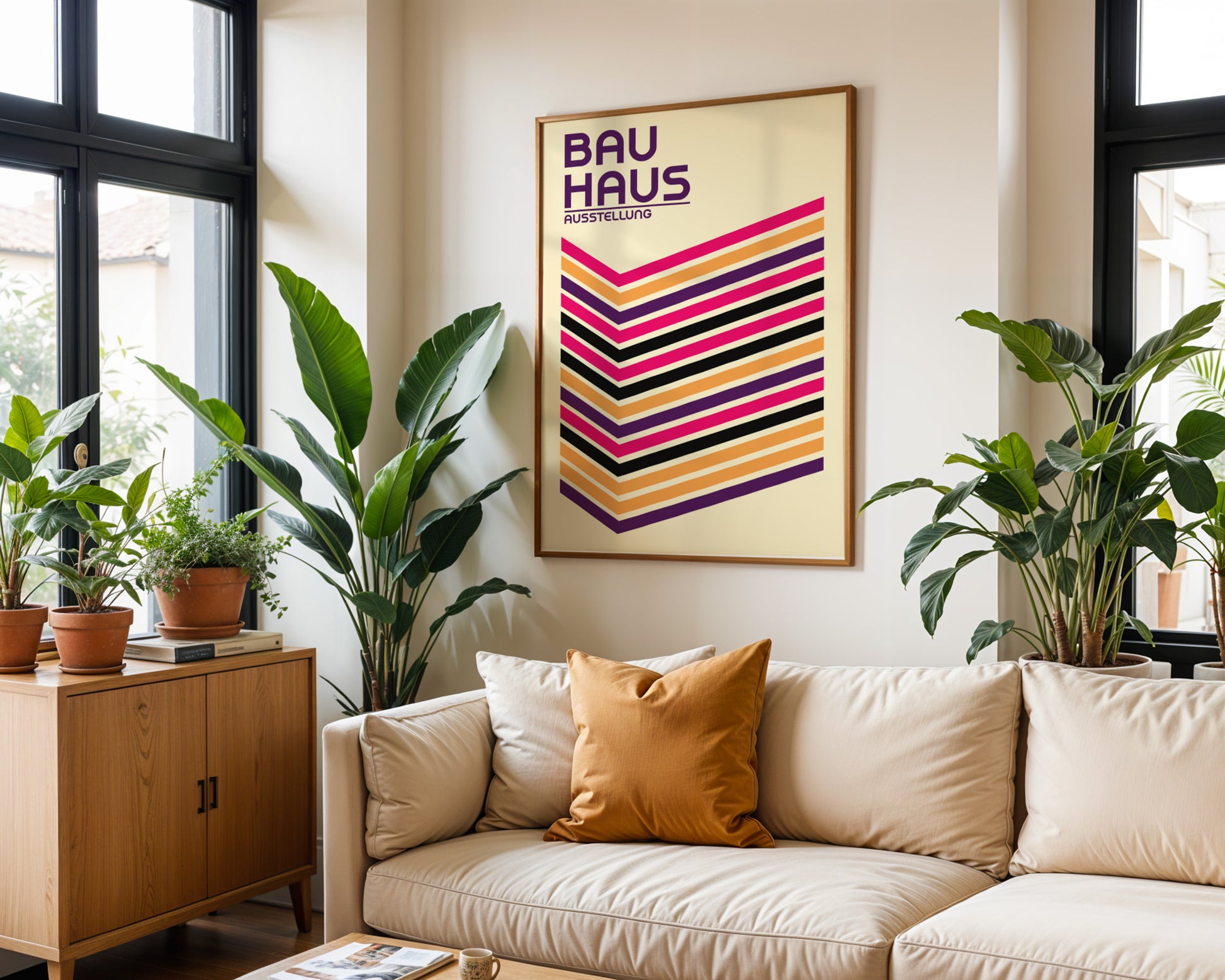 Bauhaus Multicolor Stripes Poster A25 - GroovyGrove