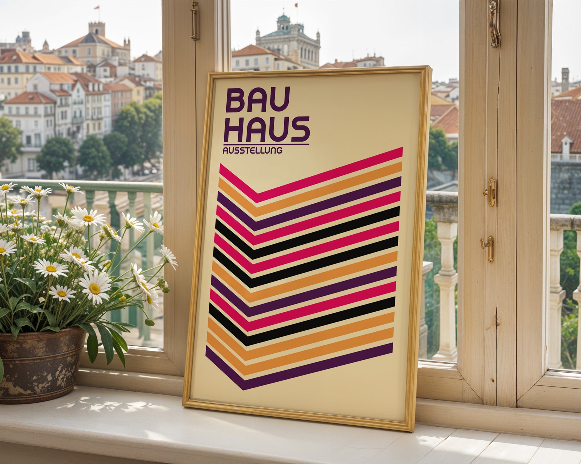 Bauhaus Multicolor Stripes Poster A25 - GroovyGrove