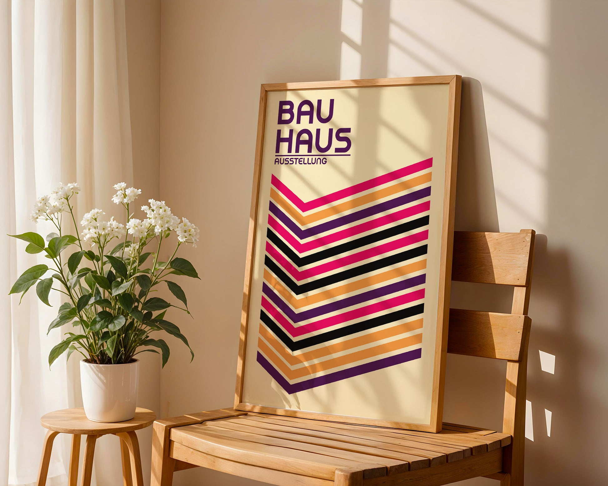 Bauhaus Multicolor Stripes Poster A25 - GroovyGrove