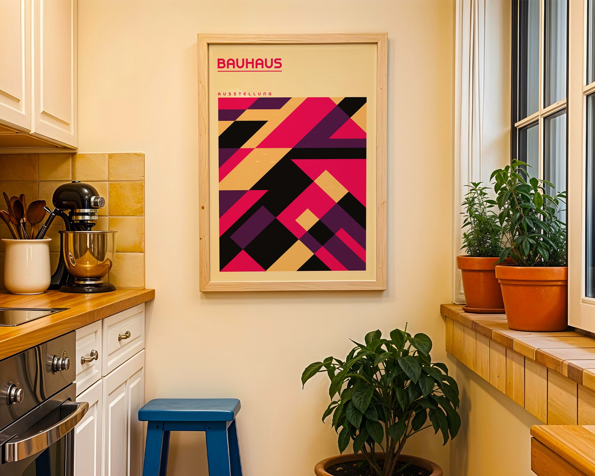 Retro Multicolor Geometric Bauhaus Poster A27 - GroovyGrove