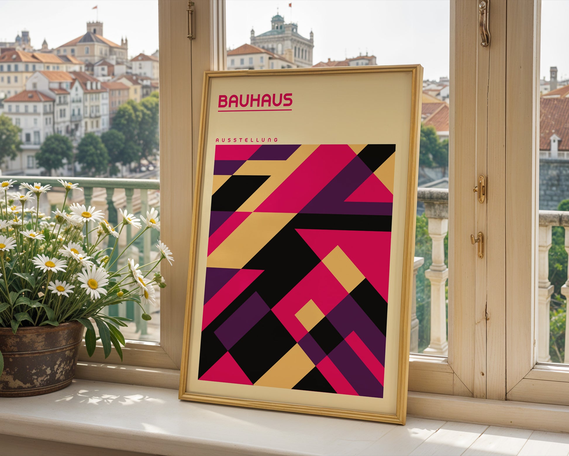 Retro Multicolor Geometric Bauhaus Poster A27 - GroovyGrove