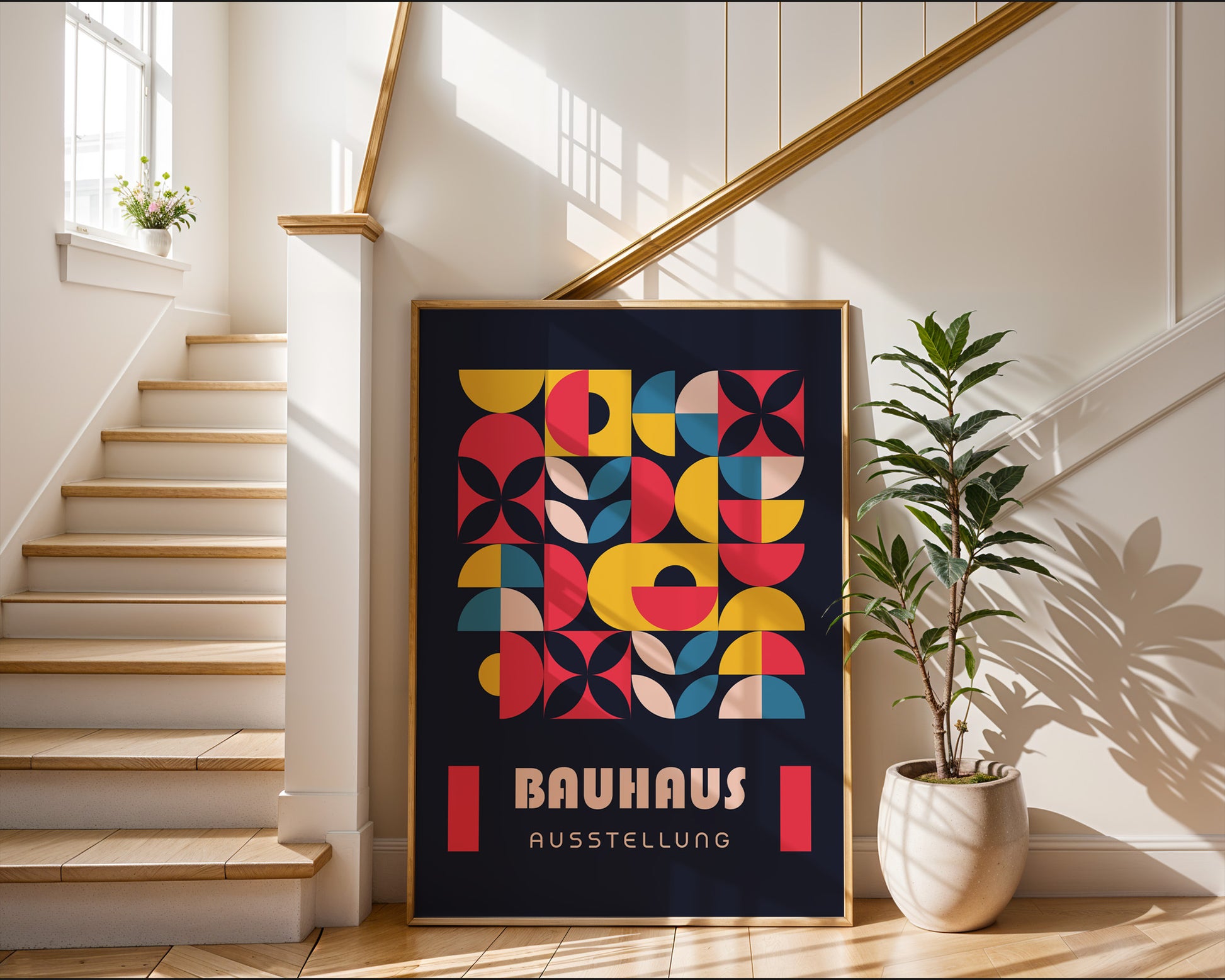 Black Geometric Bauhaus Poster A31 - GroovyGrove