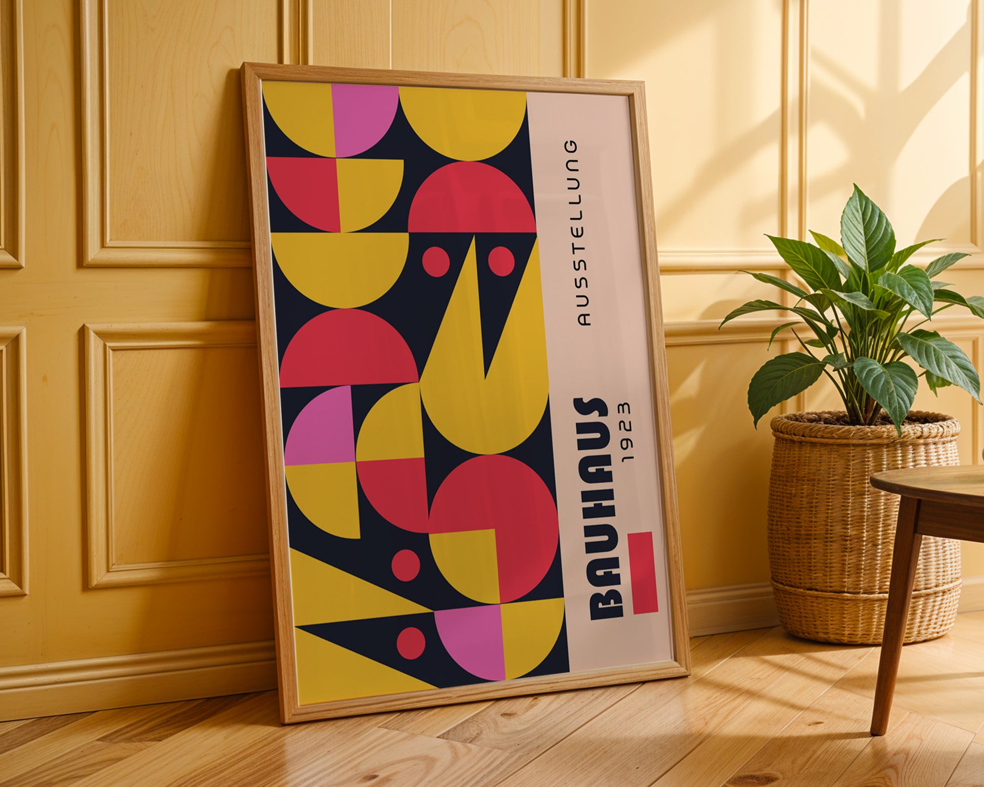 Pink Geometric Bauhaus Poster A32 - GroovyGrove