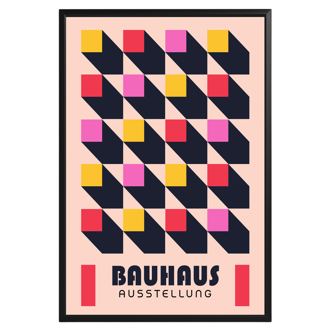 Pink Square Bauhaus Poster A33 - GroovyGrove