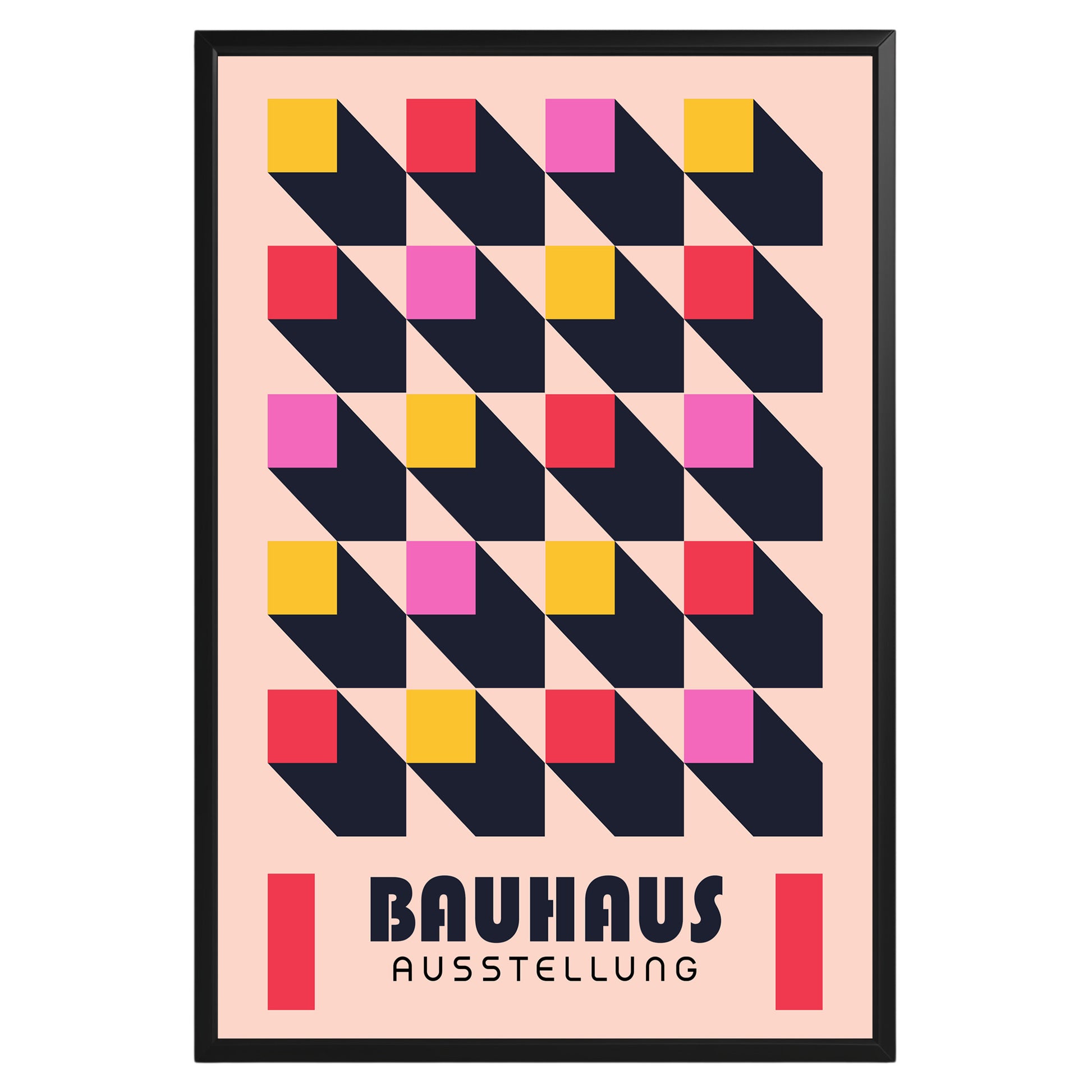 Pink Square Bauhaus Poster A33 - GroovyGrove