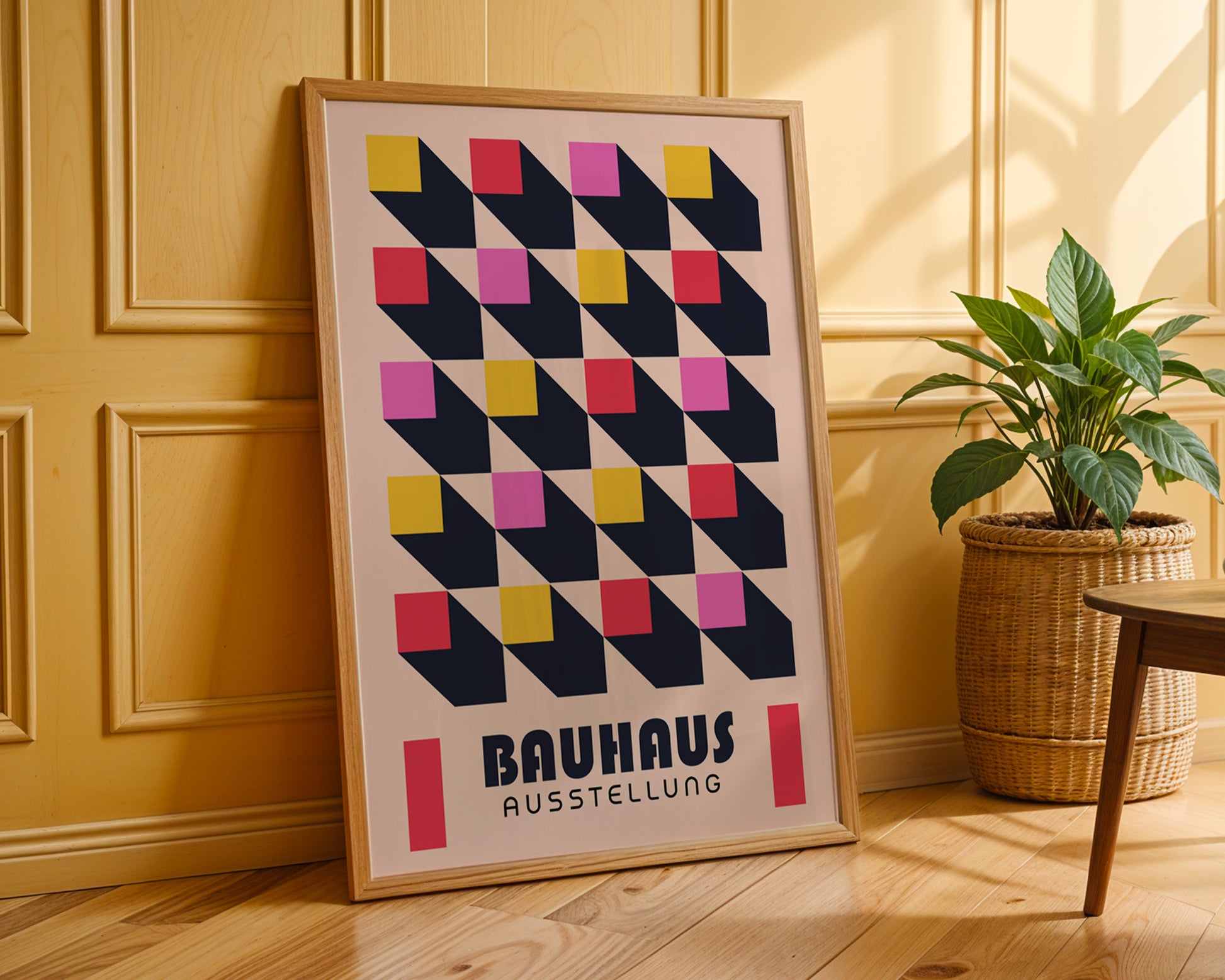 Pink Square Bauhaus Poster A33 - GroovyGrove