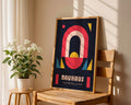 Navy Blue Geometric Bauhaus Poster A34 - GroovyGrove