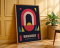 Navy Blue Geometric Bauhaus Poster A34 - GroovyGrove