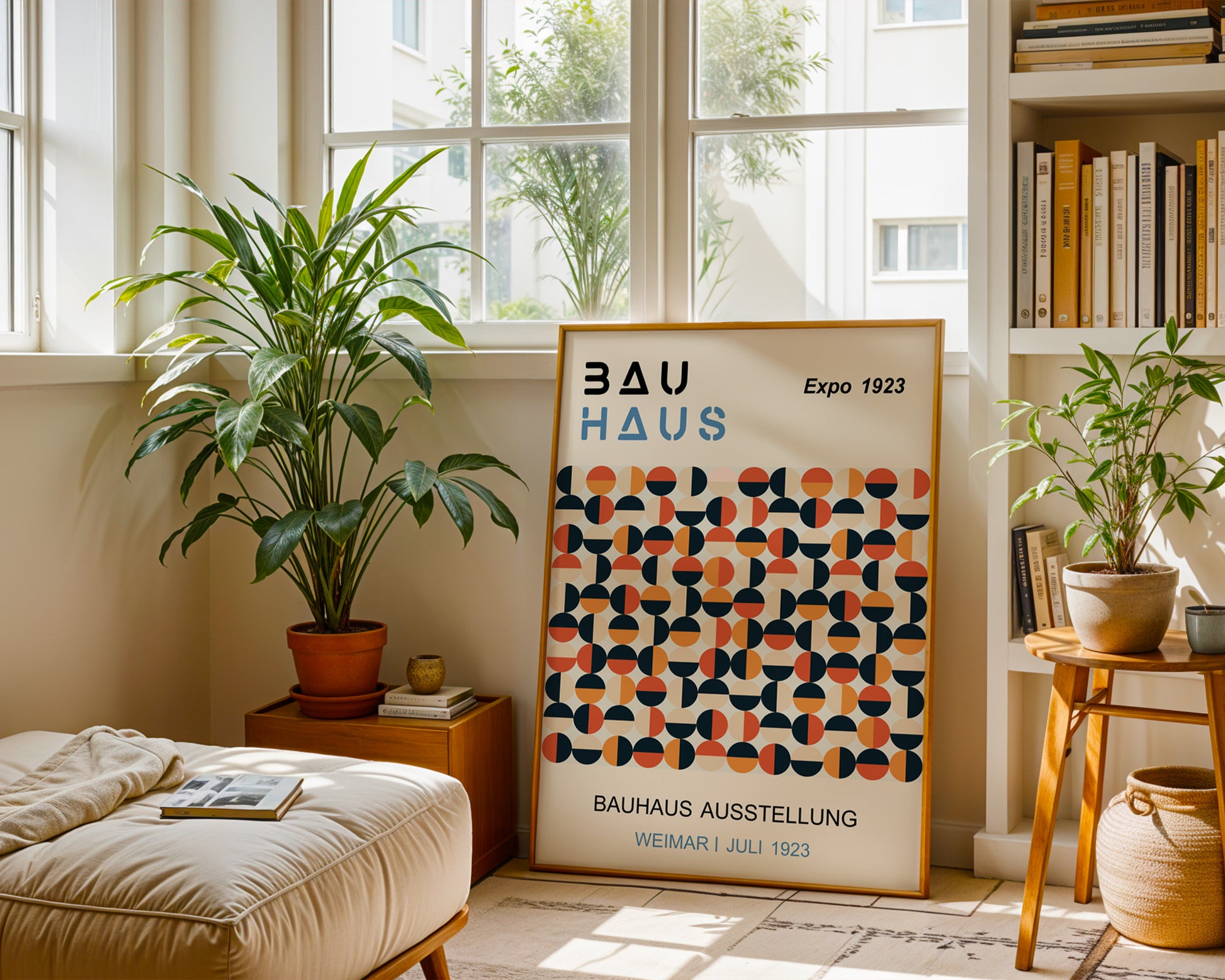 Black Orange Circle Pattern Bauhaus Poster A38 - GroovyGrove