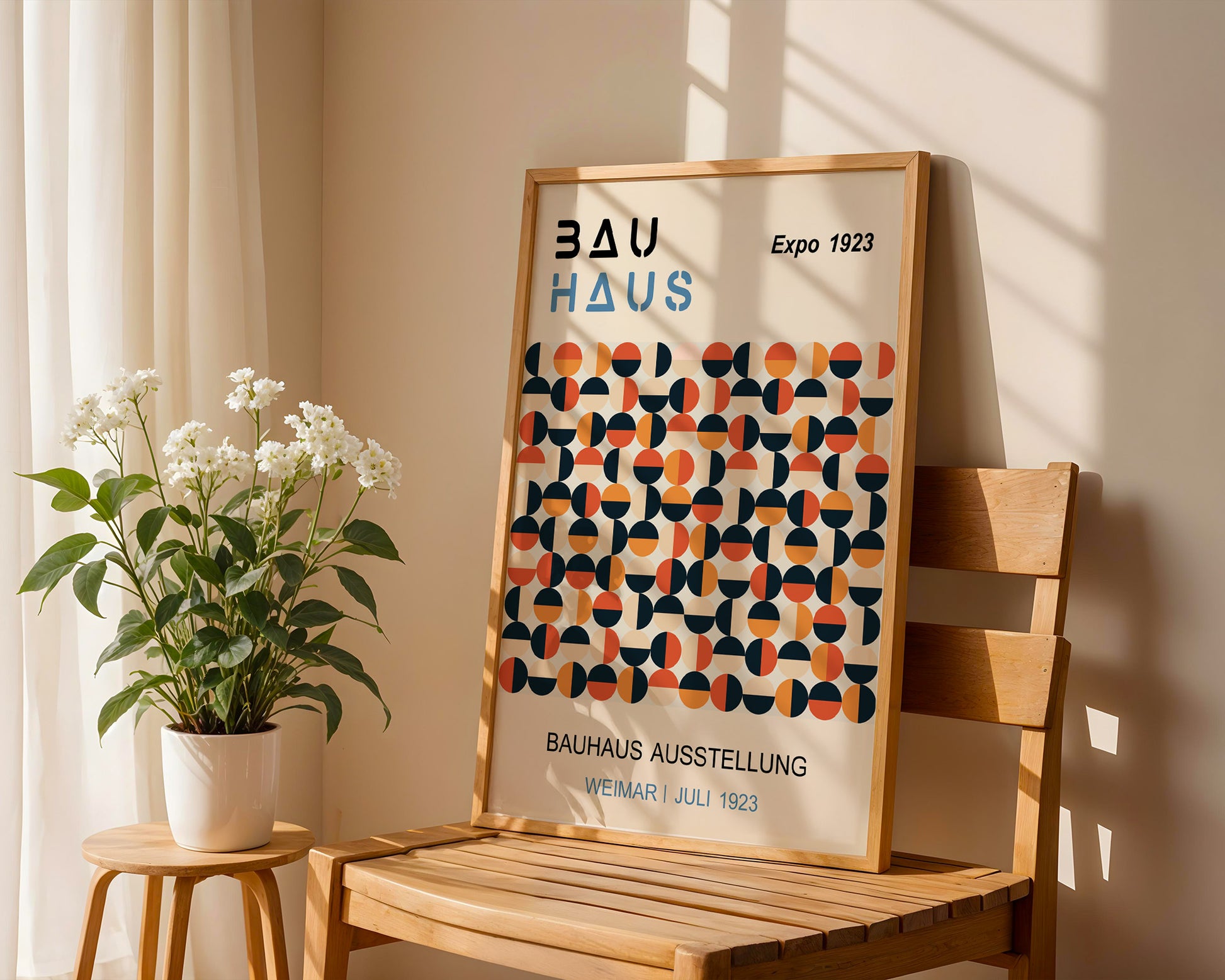 Black Orange Circle Pattern Bauhaus Poster A38 - GroovyGrove