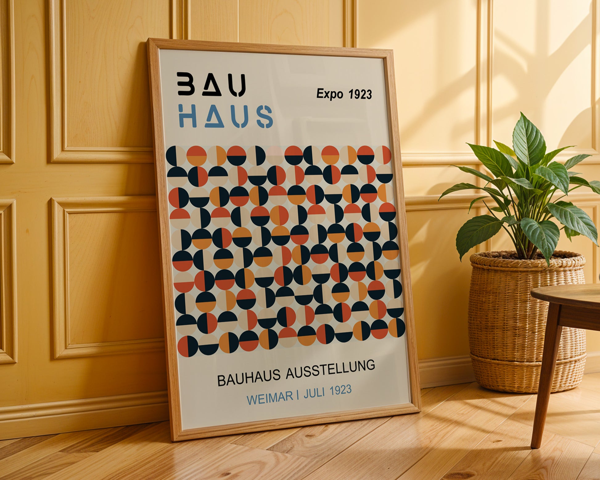 Black Orange Circle Pattern Bauhaus Poster A38 - GroovyGrove