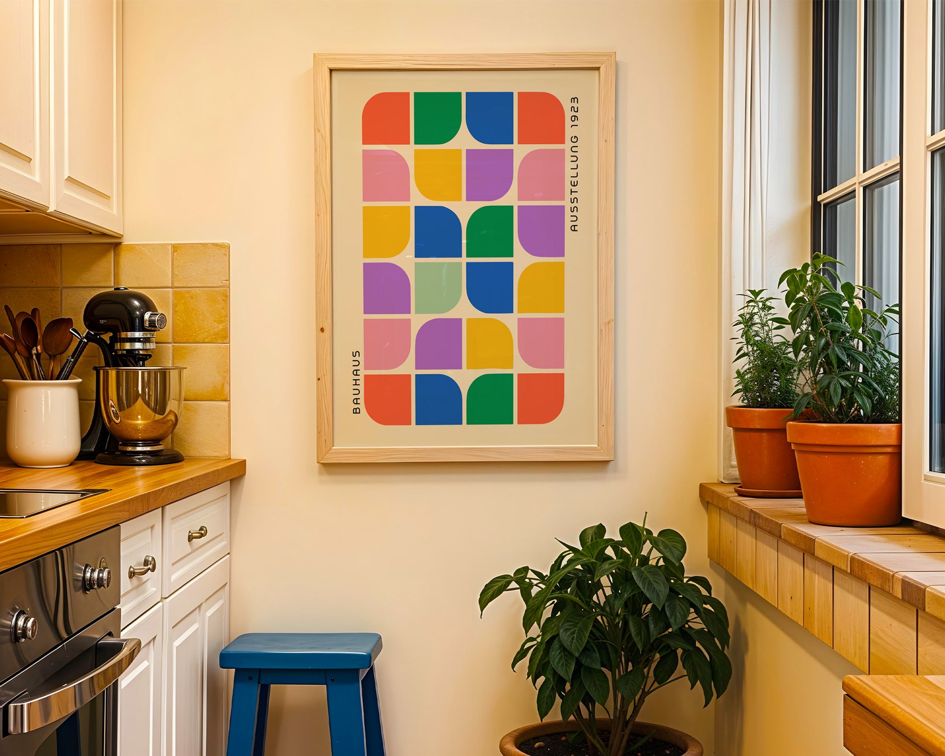 Bauhaus Ausstellung Geometric Colorful Poster A3 - GroovyGrove