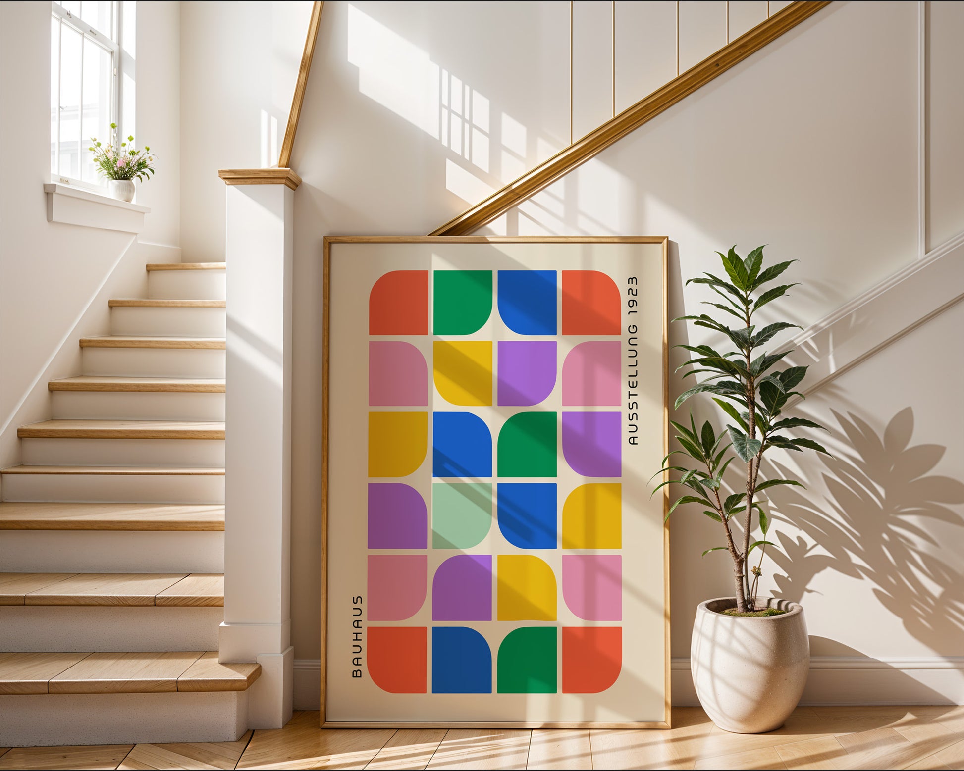 Bauhaus Ausstellung Geometric Colorful Poster A3 - GroovyGrove