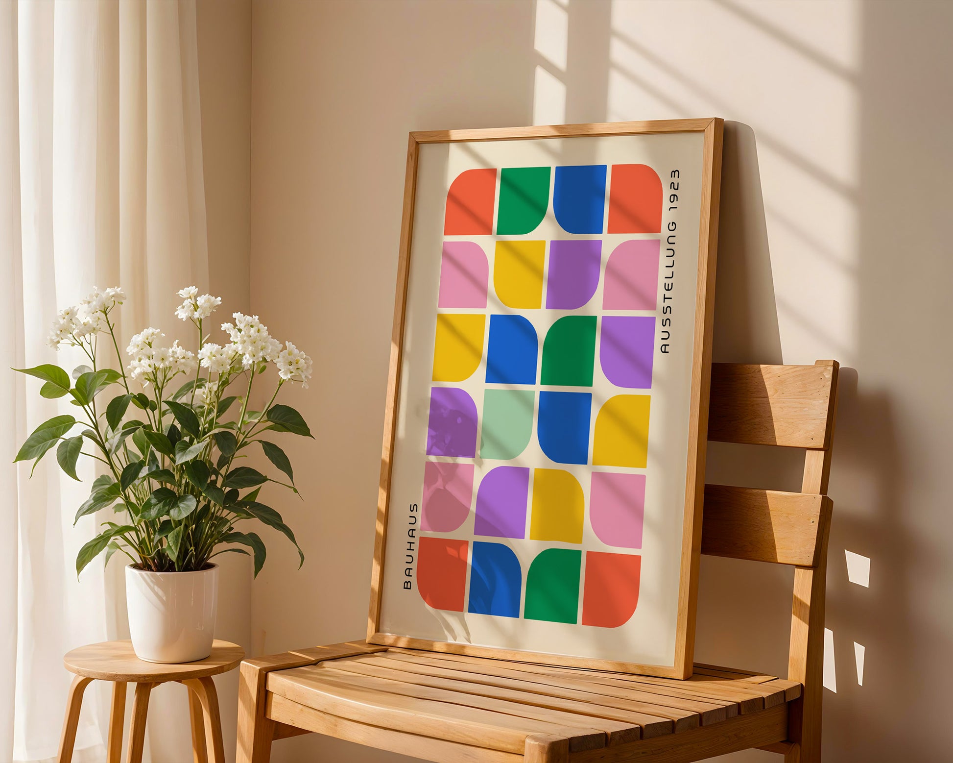 Bauhaus Ausstellung Geometric Colorful Poster A3 - GroovyGrove