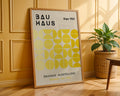 Yellow Semi Circles Bauhaus Poster A40 - GroovyGrove