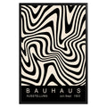 Black Wavy Stripes Bauhaus Poster A41 - GroovyGrove