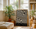 Black Wavy Stripes Bauhaus Poster A41 - GroovyGrove