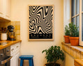 Black Wavy Stripes Bauhaus Poster A41 - GroovyGrove