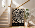 Black Wavy Stripes Bauhaus Poster A41 - GroovyGrove