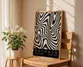 Black Wavy Stripes Bauhaus Poster A41 - GroovyGrove