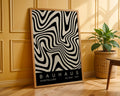 Black Wavy Stripes Bauhaus Poster A41 - GroovyGrove