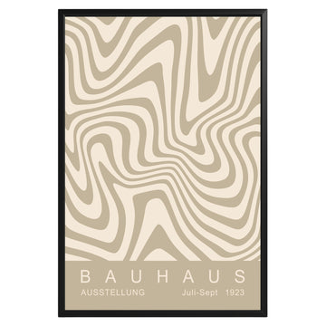 Retro Wavy Stripes Bauhaus Poster A42 - GroovyGrove