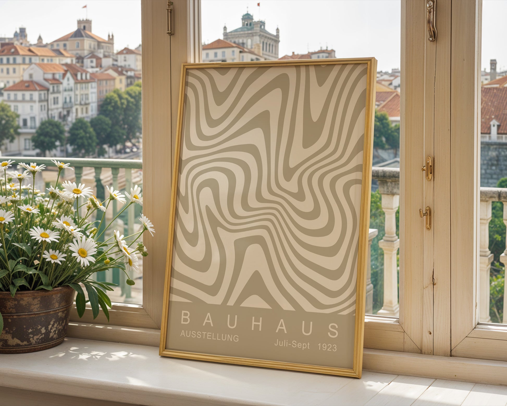 Retro Wavy Stripes Bauhaus Poster A42 - GroovyGrove