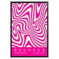 Pink Wavy Stripes Bauhaus Poster A43 - GroovyGrove