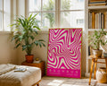 Pink Wavy Stripes Bauhaus Poster A43 - GroovyGrove