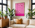 Pink Wavy Stripes Bauhaus Poster A43 - GroovyGrove