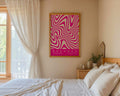 Pink Wavy Stripes Bauhaus Poster A43 - GroovyGrove