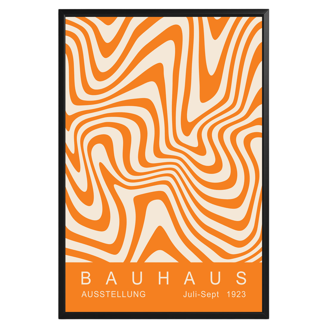 Orange Wavy Stripes Bauhaus Poster A44 - GroovyGrove