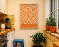 Orange Wavy Stripes Bauhaus Poster A44 - GroovyGrove