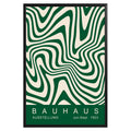 Green Wavy Stripes Bauhaus Poster A45 - GroovyGrove