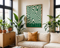 Green Wavy Stripes Bauhaus Poster A45 - GroovyGrove