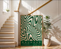 Green Wavy Stripes Bauhaus Poster A45 - GroovyGrove