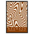 Brown Wavy Stripes Bauhaus Poster A46 - GroovyGrove