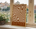 Brown Wavy Stripes Bauhaus Poster A46 - GroovyGrove