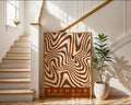 Brown Wavy Stripes Bauhaus Poster A46 - GroovyGrove