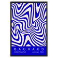 Blue Wavy Stripes Bauhaus Poster A47 - GroovyGrove