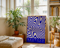 Blue Wavy Stripes Bauhaus Poster A47 - GroovyGrove