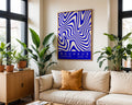 Blue Wavy Stripes Bauhaus Poster A47 - GroovyGrove